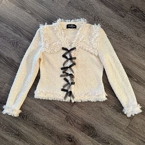 Peter Jan Ribbon Bow Cardigan Sweater
